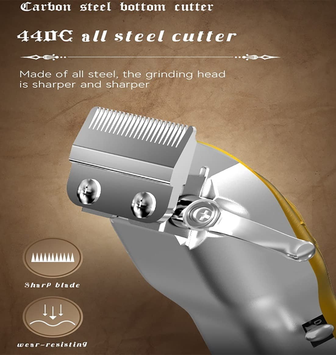 RKXQT Professional Hair Clippers for Men, All metal hairdressing hair trimmer for men salon professional electric hair clipper beard haircut machine