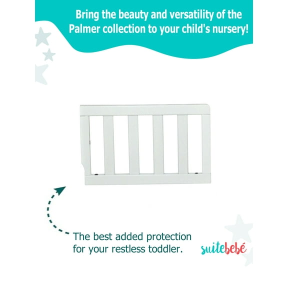 Suite Bebe Palmer Toddler Guard Rail, White Finish