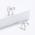 thumbnail image 4 of ZSPERKLA Silver Bow Stud Earrings for Women Simple Trendy Bow Earrings Jewelry Gifts, 4 of 4
