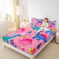 thumbnail image 4 of Homewish Safari Animaml Dinosaur Bed Sheets,Colorful Dino King Sheets,Pink Blue Sheet Set For Boy Kids,Microfiber Bedroom Decor,4pcs, 4 of 7