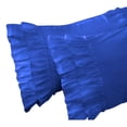 thumbnail image 3 of 2 Piece Vintage Ruffle Pattern Solid Royal Blue Pillow Shams, (Standard 20X26 Pillow Cover), 100% Egyptian Cotton, 800 Thread Count, Standard Size, 3 of 3