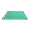 thumbnail image 2 of Ahgly Company Machine Washable Indoor Square Solid Turquoise Blue Modern Area Rugs, 3' Square, 2 of 4