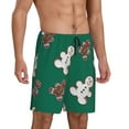 thumbnail image 2 of Bixox Men's Gingerbread Snowman Cookies printed lightweight casual shorts, soft sleep shorts with pockets., 2 of 7