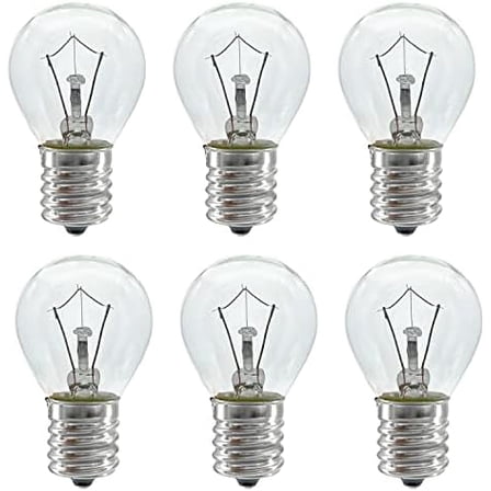 Lava Lamp Bulb, 6 Pack 25 Watt Lava Lamp Light Bulb, S11 E17 Base 120 Volt Lava Lamp Replacement Bulb for 14.5 Inch Glitter and Lava Lamps - Dimmable - Warm White$$Tools