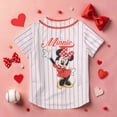 thumbnail image 5 of Disney Minnie Mouse Girls Mesh Baseball Jersey - Minnie Graphic Print Short Sleeve Button Down Sports Shirt for Kids (Sizes 4-6X), 5 of 6