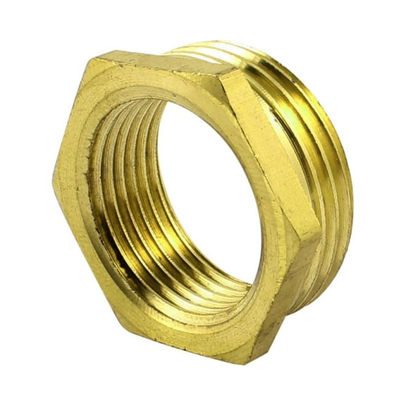 Unique Bargains Brass 3/4" PT Female to 1" PT Male Hex Threaded Busing Pipe Fitting Connector