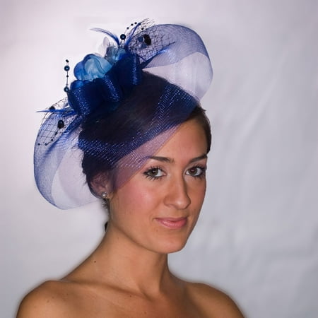 Lava Diva Blue Mini Top Hat With Flowers