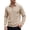 Khaki, variant on Men's Cable Knit Detail Textured Knit Quarter-Zip Button up Collared Sweater, Collared Casual Pullover, Fall Winter Daily Street Warm Leisure Wear Black XL