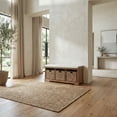 thumbnail image 2 of SAFAVIEH Lonan 3 Wicker Basket Storage Bench with Cushion Top, Walnut/White, 2 of 19