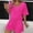 Hot Pink, variant on Women's Vacation Fashion Casual Suit Solid Color Summer Shorts And Shirt Top Two Piece Sets Lapel Shirt Sexy Slim Suits Beach Dress Swimsuit Cover up Womens Water Shorts for Swimming Swimwear for