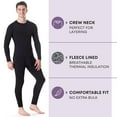 thumbnail image 2 of Rocky Men’s Thermal Underwear Set Insulated Top & Bottom Base Layer For Cold Weather, Black Large, 2 of 8