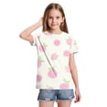 thumbnail image 5 of Abcomgle Girls Tshirts 8-10 Years Old Crewneck Strawberry Print Girls Shirts Short Sleeve Toddler T-Shirt Summer Dressy Cotton Tee Tops Girls,Light pink,3-4Years, 5 of 5