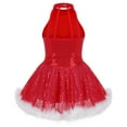thumbnail image 2 of YONGHS Kids Girls Christmas Santa Claus Cosplay Costume Shiny Sequins Ballet Dance Tutu Dress Red 6, 2 of 7