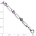 thumbnail image 5 of Sterling Silver Ss Rhod-Plated 5Mm 3.42Am Amethyst Paperclip Chain Bracelet (Width 4.91) (Length 7.5) - Jbsp, 5 of 5