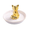 thumbnail image 3 of Plato de cerámica para joyería, plato para anillos, regalo multifuncional, decoración del hogar, tocador, joyería Zorro de oro, 3 of 9