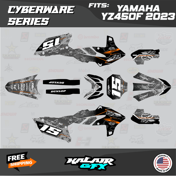 Kalair GFX Graphics Kit for Yamaha YZ450F (2023) Cyberware Series