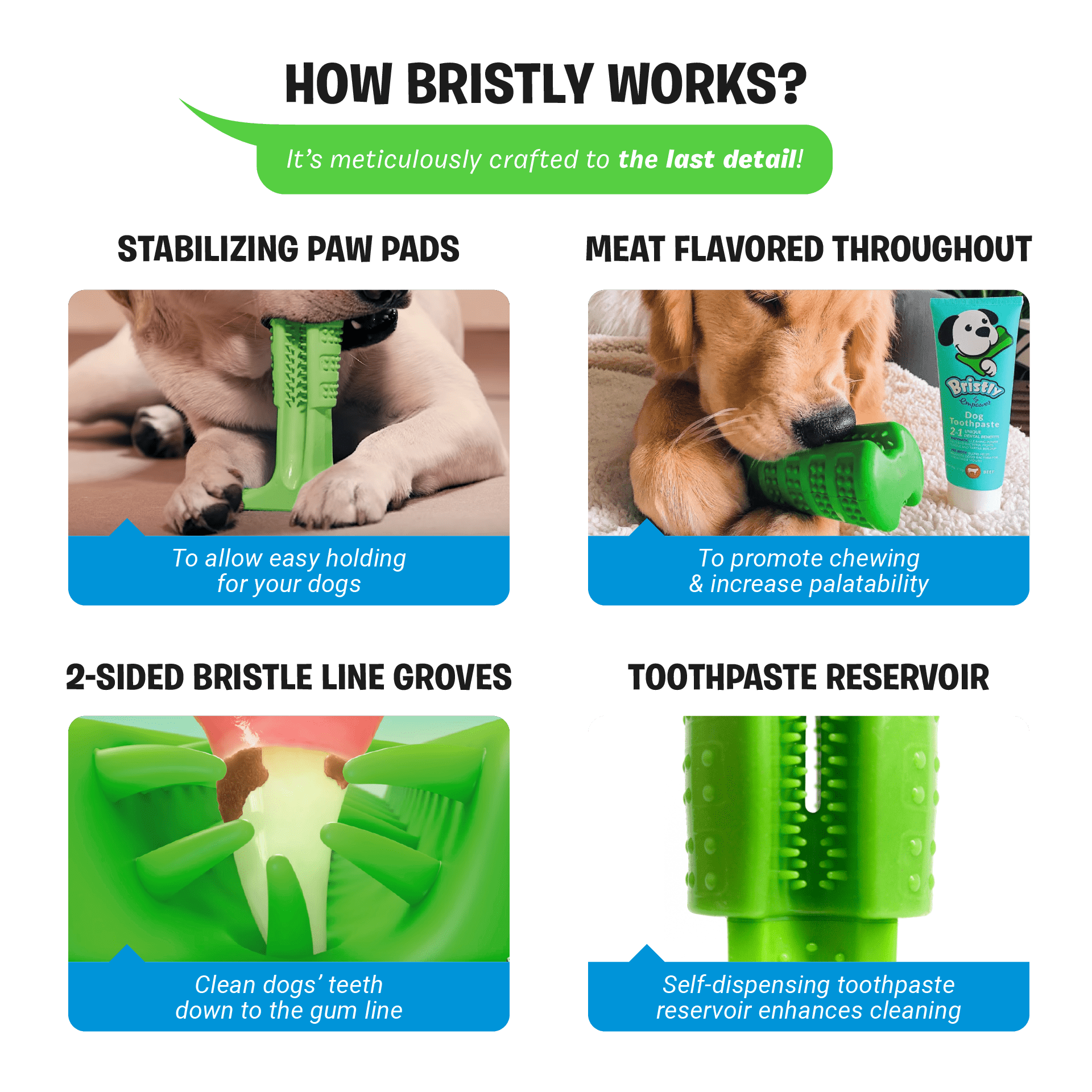 Bristly Brushing Stick Large Dog DIY Toothbrush and Dog Dental