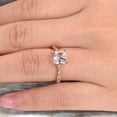 thumbnail image 2 of 1.25 Carat Morganite Engagement Ring With Diamond in 10k Rose Gold Art Deco Princess Cut Pink Morganite Ring, 2 of 6