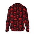 thumbnail image 3 of Gaeub Red Skulls Men's and Women's UPF 50+ Long-Sleeved Sun Protection Clothing, Fishing Shirt Long Sleeve Zip - Medium, 3 of 9