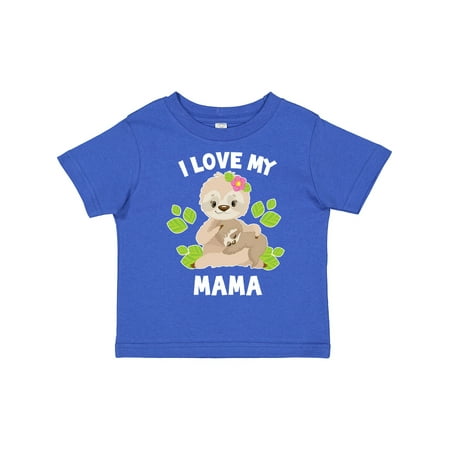 

Inktastic Cute Sloth I Love My Mama with Green Leaves Gift Toddler Boy or Toddler Girl T-Shirt