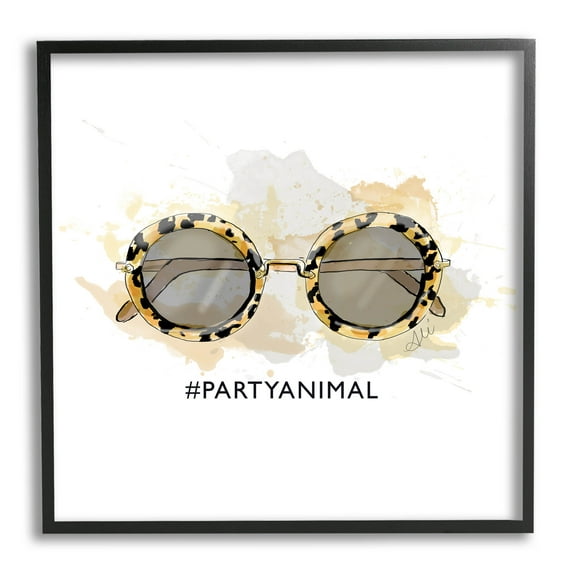 Stupell Industries Party Animal Glam Sunglasses Graphic Art Black Framed Art Print Wall Art, Design by Alison Petrie