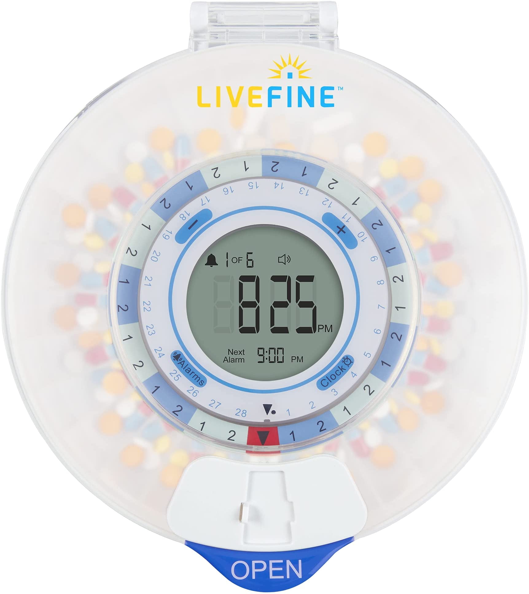 Live Fine Smart Automatic Wifi Pill Dispenser Pill Organizer, Frosted