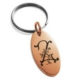 thumbnail image 1 of Stainless Steel Letter Z Initial Floral Monogram Engraved Small Oval Charm Keychain Keyring, 1 of 1