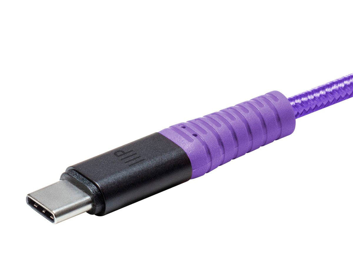High-Strength Aluminum Connectors 5A/100W AtlasFlex Series Monoprice Durable USB 2.0 Type-C Charge and Sync Kevlar Reinforced Nylon-Braid Cable Purple 3 Feet 