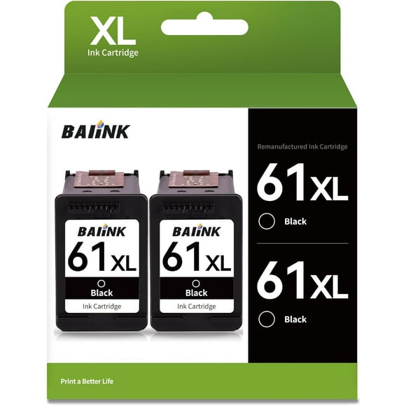 UTAH-61XL Ink Cartridges Black Replacement for HP 61 Black Ink Cartridge Work with HP Envy 4500 5535 5530 5534 Officejet 4635 2620 4630 Deskjet 1010 1000 2540 3050 2510 1510 1055 1512 2512 (2 Black)