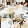 thumbnail image 6 of Area Rug 60×96in, Abstract Dahlia Flower Floor Carpet Living Room Rug, Countryside Grey Yellow Floral Non-Slip Welcome Mat Indoor Rugs for Bedroom Dining Room, 6 of 9
