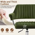 thumbnail image 3 of COOLHUT Modern Swivel Office Desk Chair, Velvet Leather Chair with Back and Wheels, Height Adjustable Comfy Home Office Chair, Simple Assembly For Living Room, Bed Room, Green, 3 of 8