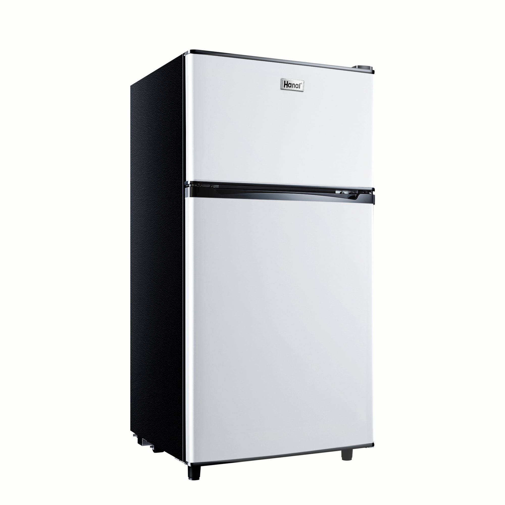 WANAI 3.5 Cu ft Two Door Mini Fridge with Freezer, Silvery