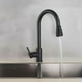 thumbnail image 6 of Zovajonia Matte Black Kitchen Faucet with Pull Down Sprayer , High Arc Single Handle Kitchen Sink Faucet with Deck Plate, Commercial Modern rv Stainless Steel Kitchen Faucets, 6 of 13