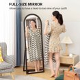 thumbnail image 4 of HOMCOM 64" x 21" Full Length Mirror, Arched Full Body Mirror, Brown, 4 of 10