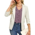thumbnail image 6 of UVN Chiffon Blouses for Women Dressy Ruffle V Neck Tops Summer Casual 3/4 Sleeve Shirts, 6 of 10