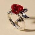 thumbnail image 2 of Grandest Birch Two-tone Thin Copper Engagement Ring Women Rose Flower Leaves Ring Jewelry Accessaries Copper Yellow, 2 of 8