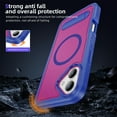 thumbnail image 5 of Magnetic & Stand Designed for iPhone 16 Plus Case fit for MagSafe, Luxury Hybrid Shockproof Drop Protective Lightweight Phone Case for iPhone 16 Plus, Built-in Invisible Kickstand, Blue+Rose, 5 of 7