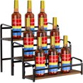 thumbnail image 3 of CNF Coffee Syrup Rack Organizer, Wine Racks, Spice Racks,3-Tier (Magnetic Connection) 12 Bottles Storage Shelves for Syrup Bottle Holder Stand for Coffee Bar, Kitchen Countertop, Rustic Brown & Black, 3 of 9