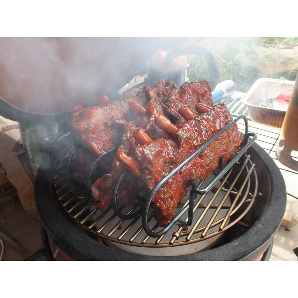 Commerical HD Upright Enamel Porcelain Coated Rib Rack Two Pack Four ...