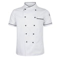 thumbnail image 3 of Chef Jacket Uniform Short Sleeve Hotel top Work Wear Kitchen Chefwear Cook Coat 2XL White, 3 of 9