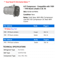 thumbnail image 2 of A/C Compressor - Compatible with 1989 - 1994 Buick LeSabre 3.8L V6 - AC Delco, 2 of 2