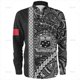 thumbnail image 1 of Camisas de manga larga con estampado 3D del emblema de Samoa polinesia vintage de tamaño pequeño para hombre, blusas con solapa gráfica con patrones nacionales de Samoa, 1 of 6