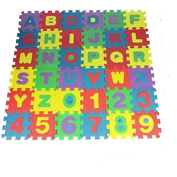 Alfombrillas de parachoques, alfombrillas de rompecabezas, alfombrillas para niños con letras y números, alfombrillas de juego antideslizantes - alfombrillas de juego para bebés y niños pequeños TUNC Sencillez