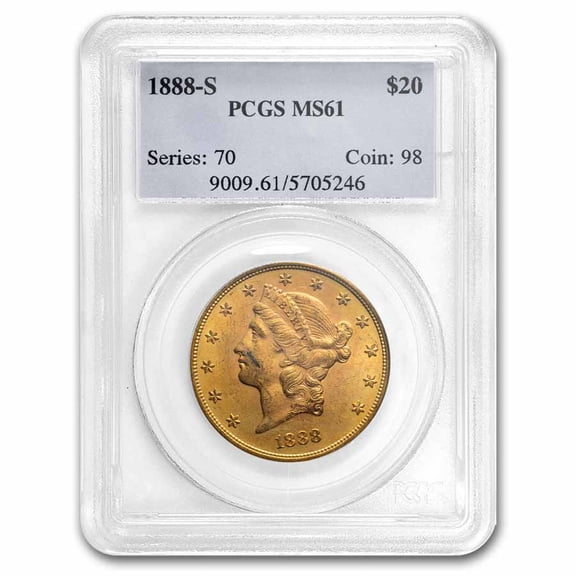 1888-S $20 Liberty Gold Double Eagle MS-61 PCGS