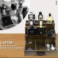 thumbnail image 3 of Xinhao Cologne Organizer for Men, 3 Tier Perfume Stand Holder with Drawer and Hidden Compartment, Cologne Display Shelf for Dresser, Great Gift for Man/Father, Brown, 3 of 7