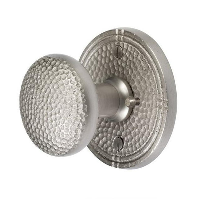 Copper Factory CF180SN Round Privacy Door Set with Heavy Solid Cast Brass, Satin Nickel - 3 in.