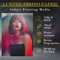 thumbnail image 4 of A-SUB Premium Luster Photo Paper 11x17 inch for Inkjet Printers 66lb Fineart Paper, 250gsm 50 Sheets, Water-resistant Compatible with Canon, HP, Epson Printers, 4 of 9