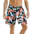 thumbnail image 4 of SWSMCLT Men's Drawstring Swim Trunks Comfy Fashion Elastic Waist Swim Shorts Mid Rise Elastic Printed Orange Small, 4 of 4