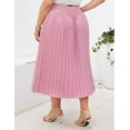 thumbnail image 6 of Women's Plus Size Pleated Skirt Casual Chiffon Elastic Waist Boho Skirts Plus Size Midi Skirts, 6 of 7