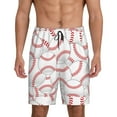 thumbnail image 2 of Daiia Baseballs Mens Woven Stretch Pajama Short,Short Pajama Pants-XX-Large, 2 of 9